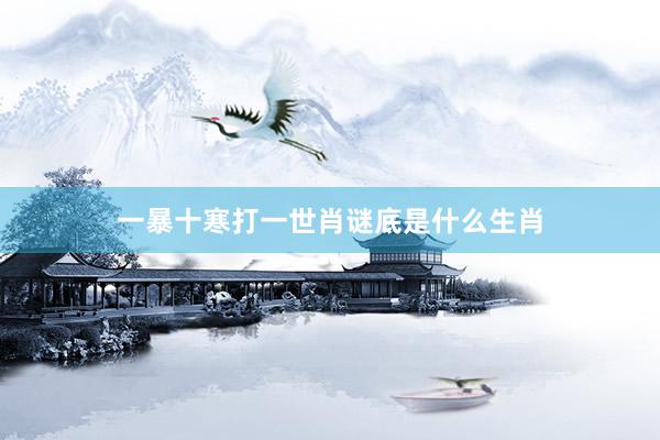 一暴十寒打一世肖谜底是什么生肖