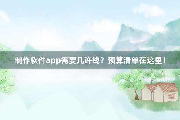 制作软件app需要几许钱？预算清单在这里！