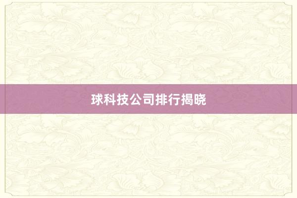 球科技公司排行揭晓