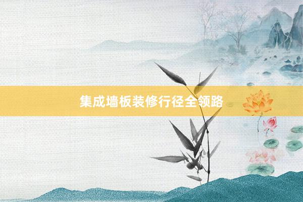 集成墙板装修行径全领路